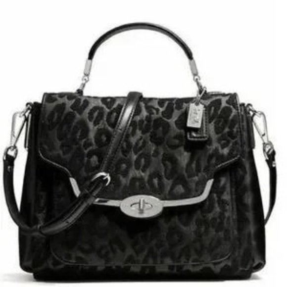 Coach Handbags - Coach Ocelot Madison Small Sadie Flap Satchel Crossbody Purse